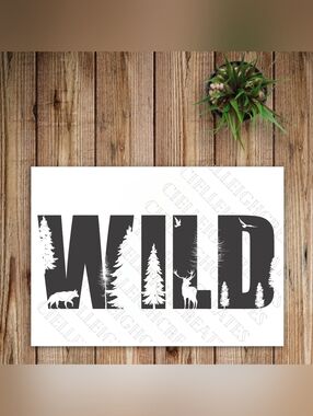 *2 for $20* Wild vinyl decal Sticker Handcrafted Mountains Trees